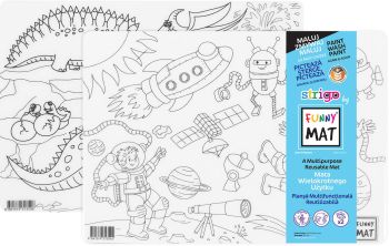 Zestaw 2 szt. Transparentna mata Strigo by Funny Mat Space + Dinozaury 25 x 35 cm + flamastry