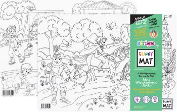 Zestaw 2 szt. Transparentna mata Strigo by Funny Mat Księżniczka i Plac Zabaw 25 x 35 cm + flamastry