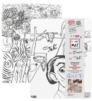 Zestaw 2 szt. Transparentna mata Strigo by Funny Mat Van Gogh + Dali 30 x 40 cm + flamastry