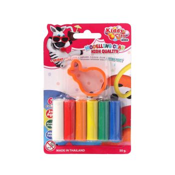 Zestaw Kiddy Clay 6 plastelin + foremka