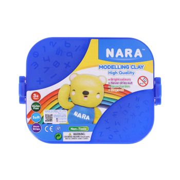 Zestaw plastelin NARA 7 kolorów + 10 różnych foremek + 3 narzędzia w praktycznym opakowaniu