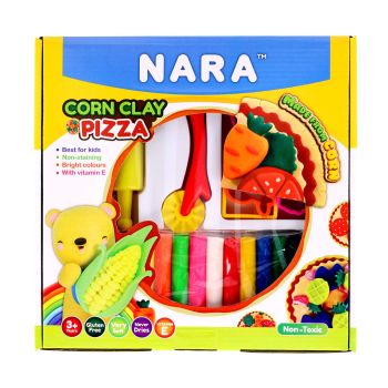 Zestaw plastelin kukurydzianych NARA 12 kolorów + 8 foremek + wałek + 3 nożyki ,,PIZZA''