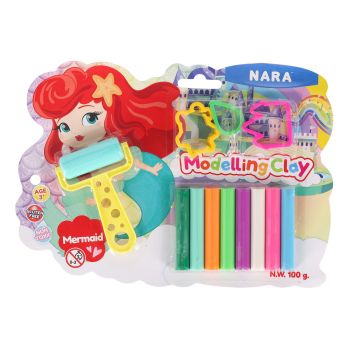 Zestaw plastelin NARA 8 kolorów pastelowych + 3 foremki + roler
