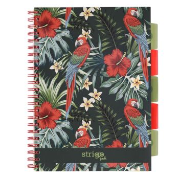 Kołozeszyt STRIGO PADS Project Book A4 kratka Tropiki Papuga