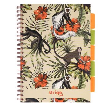 Kołozeszyt STRIGO PADS Project Book A4 kratka Tropiki Małpki
