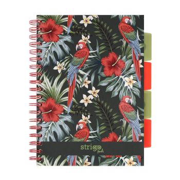 Kołozeszyt STRIGO PADS Project Book B5 kratka Tropiki Papuga