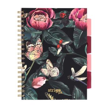 Kołozeszyt STRIGO PADS Project Book B5 kratka Kwiaty zielony