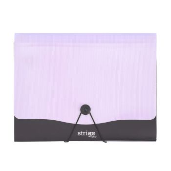 Teczka V-FILE A4 z 13 przekładkami i klipem liliowa