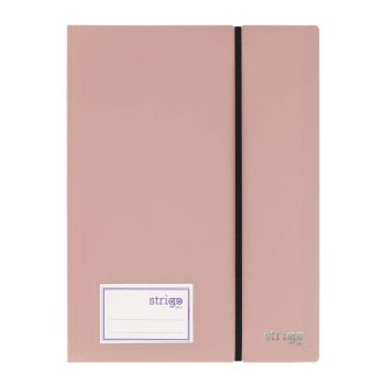 Album ofertowy Strigo A4 20 koszulek z gumką zgaszony różowy