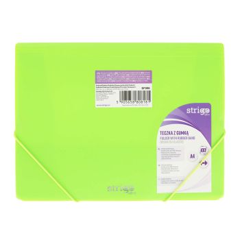 Teczka z gumką PP A4 STRIGO, neonowa zielona