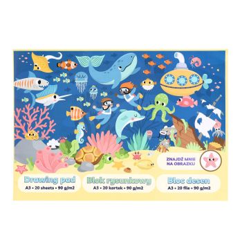 Blok rysunkowy biały STRIGO A3/20 kartek 90g Głębiny