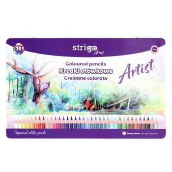 Kredki ołówkowe okrągłe STRIGO z serii ,,Artist"- 36 kolorów