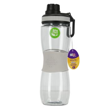 Bidon Strigo z gumowym uchwytem, szary 600ml 
