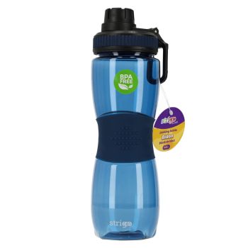 Bidon Strigo z gumowym uchwytem, granatowy 600ml 