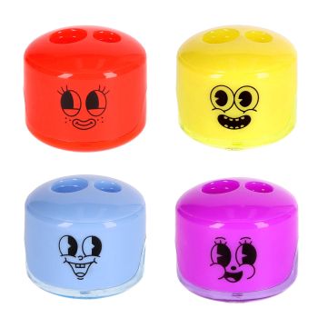 Temperówka Strigo na dwie grubości ołówków i kredek Emotka