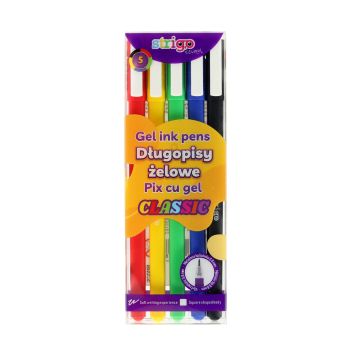 Długopisy żelowe Strigo w 5 klasycznych kolorach