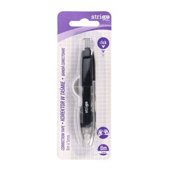 Korektor w taśmie STRIGO automatyczny 5mm x 8m, czarny