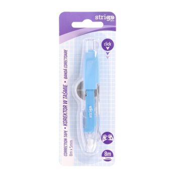 Korektor w taśmie STRIGO automatyczny 5mm x 8m, niebieski