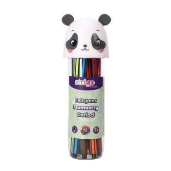 Flamastry w opakowaniu 12 sztuk Strigo Panda