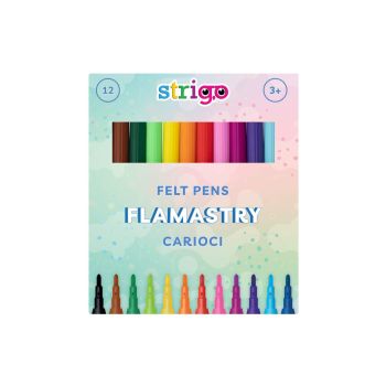 Flamastry STRIGO, 12 kolorów