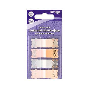 Zakładki indeksujące STRIGO 44x15 Kotki, 80 kartek