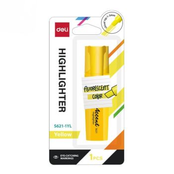 Zakreślacz 1-5mm seria Accentio żółty x1 blister DELI