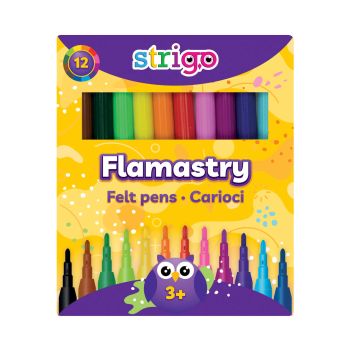Flamastry STRIGO, 12 kolorów