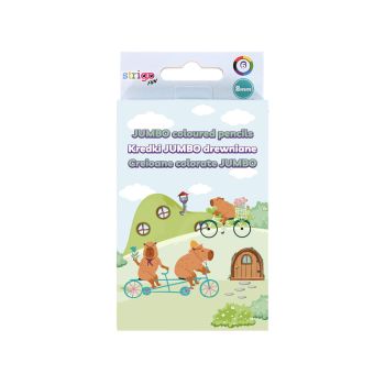 Kredki drewniane STRIGO Jumbo STRIGO 6 kolorów z serii Kapibara